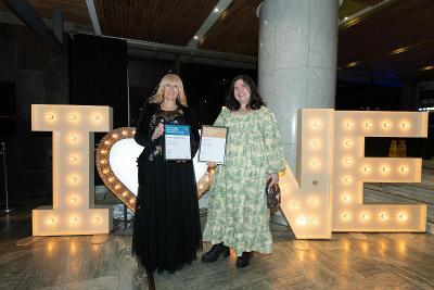 Tracey Mienie & Posy Jowett accepting awards ©Destination North East England